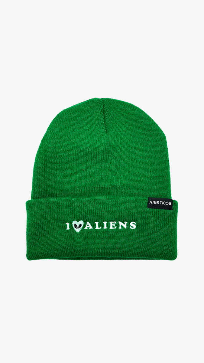 Gorro Verde I Love Aliens