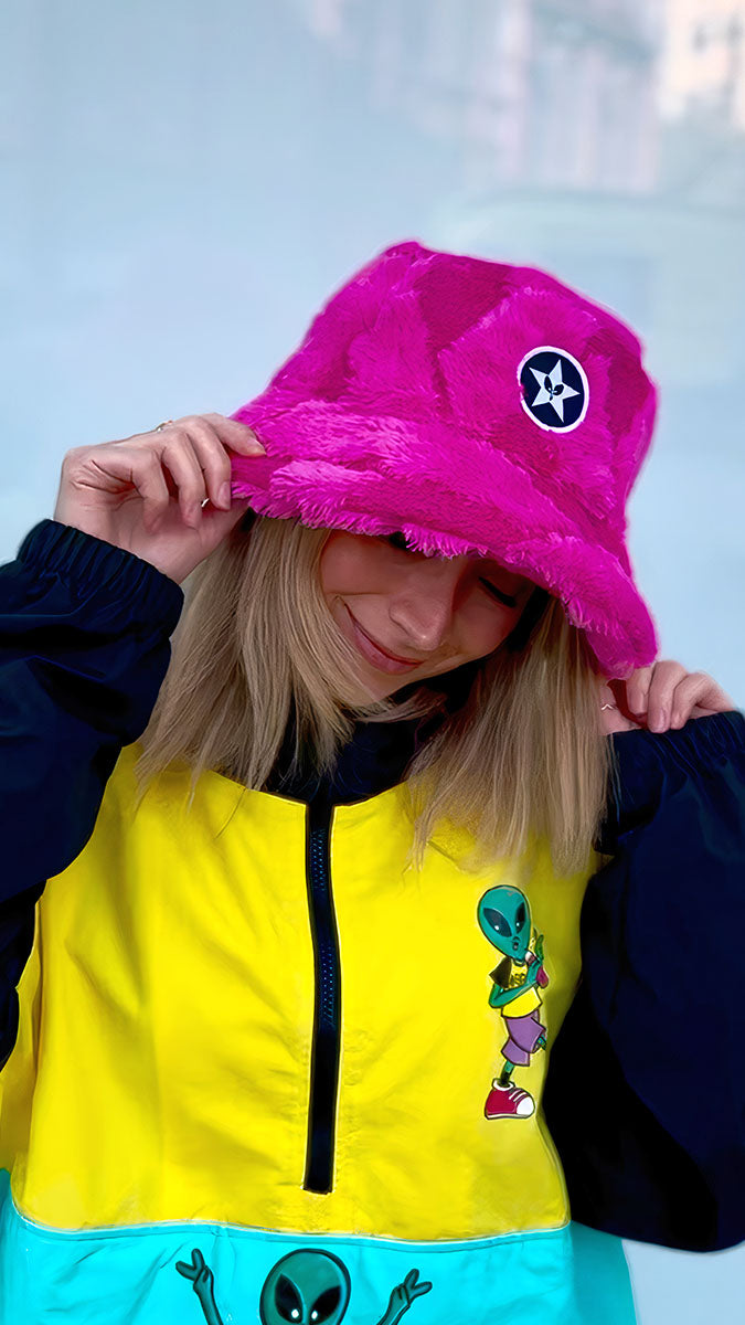 Sombrero Fluffy Pink Star