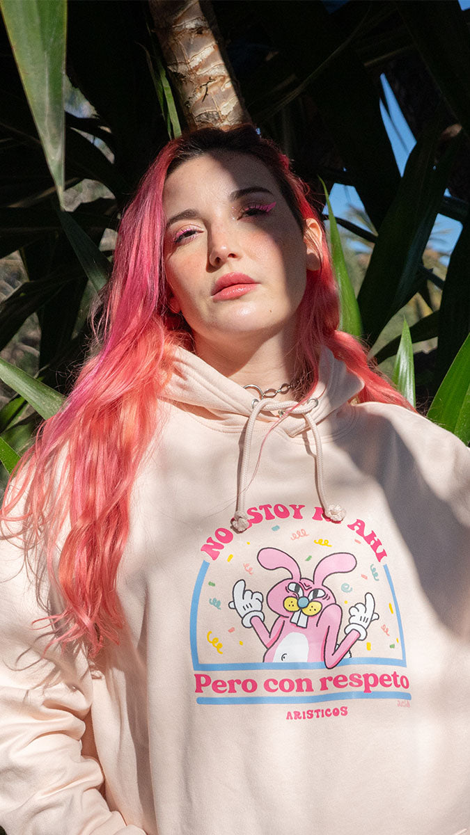 Sudadera con capucha rosa – No estoy ni ahí