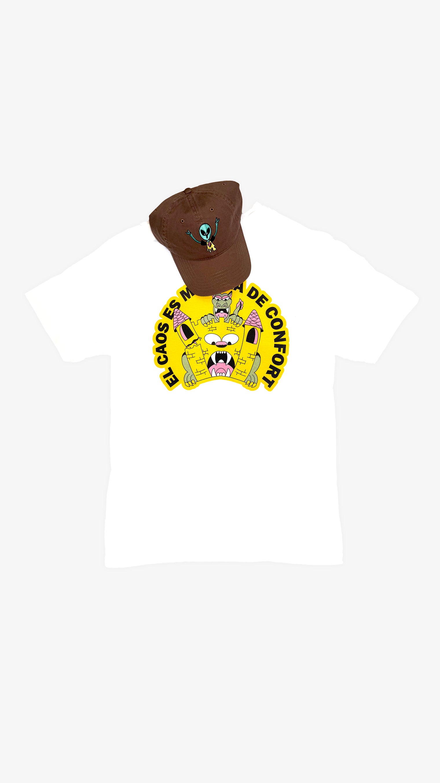 Camiseta Caos + Gorra Alien café