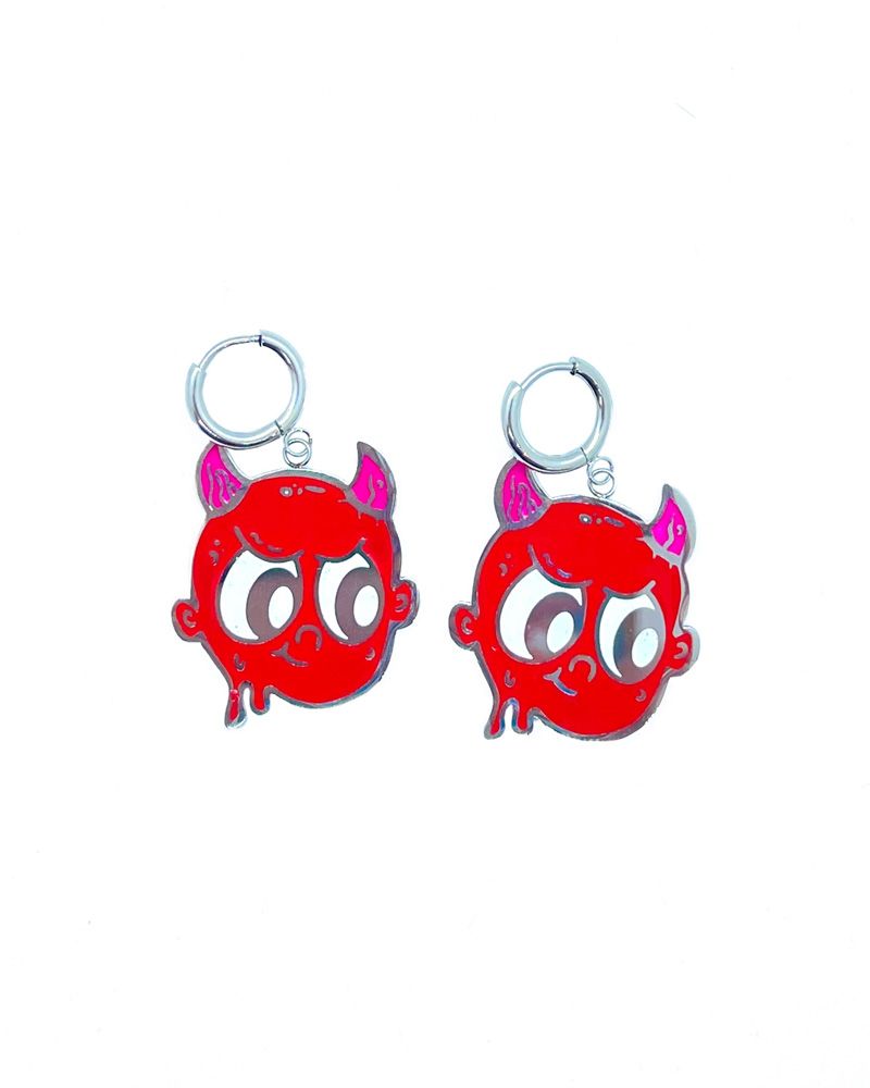 Stainless steel earrings with Devil design