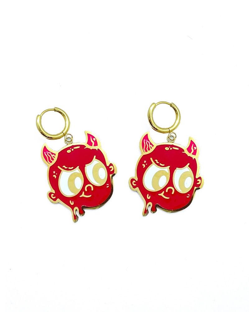 Stainless steel earrings with Devil design