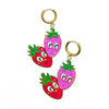 Stainless steel earrings with strawberry design