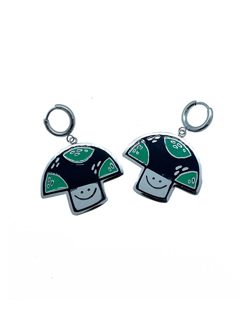 Stainless steel earrings with Smile Mushroom design