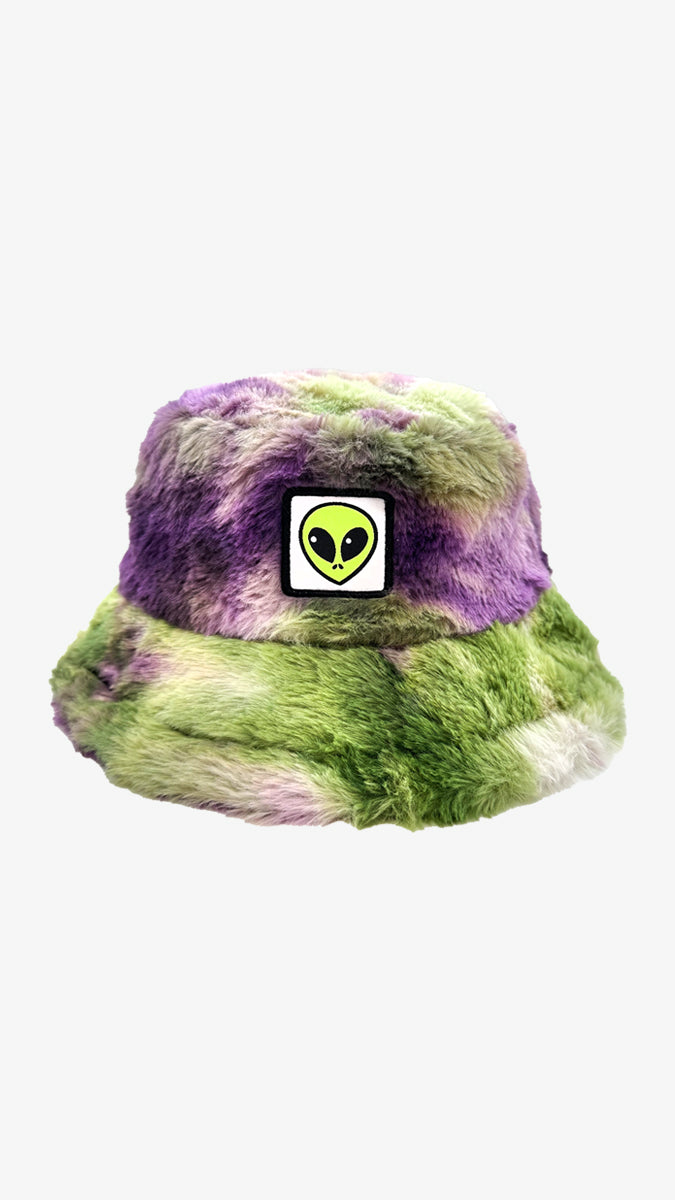 Tie dye fluffy alien hat