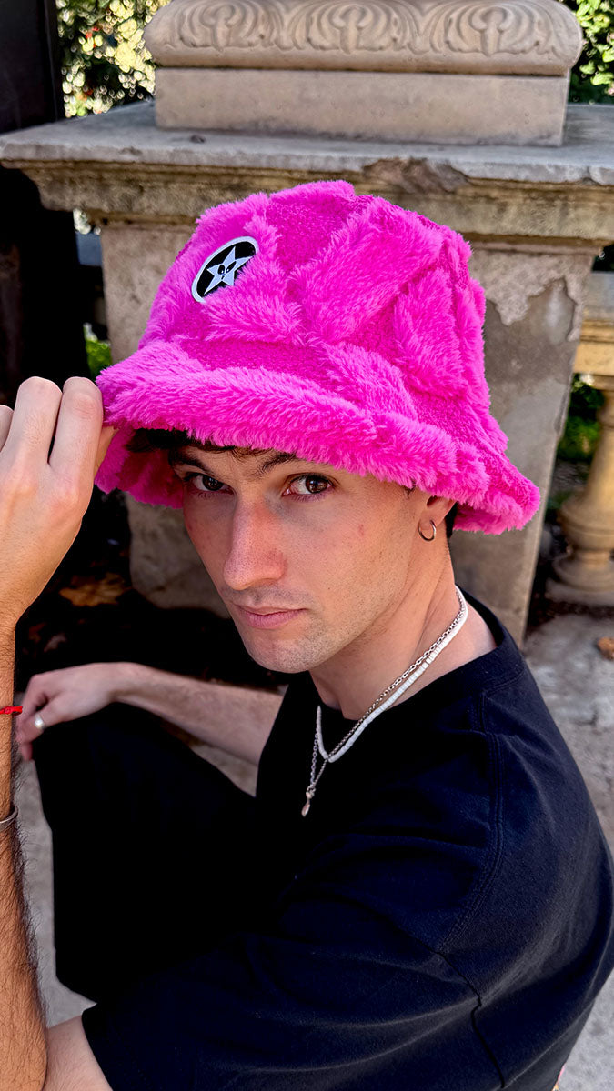Fluffy Pink Star Hat