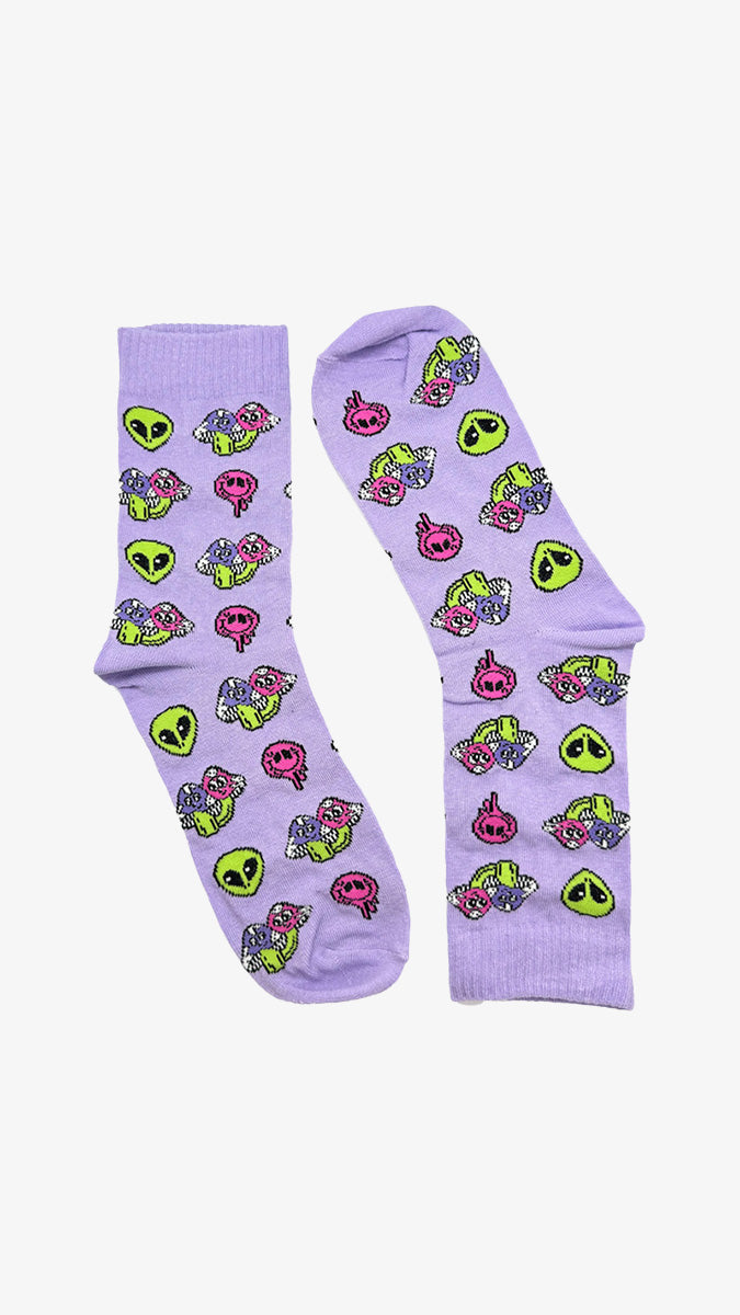 Alien and Mushroom Sock