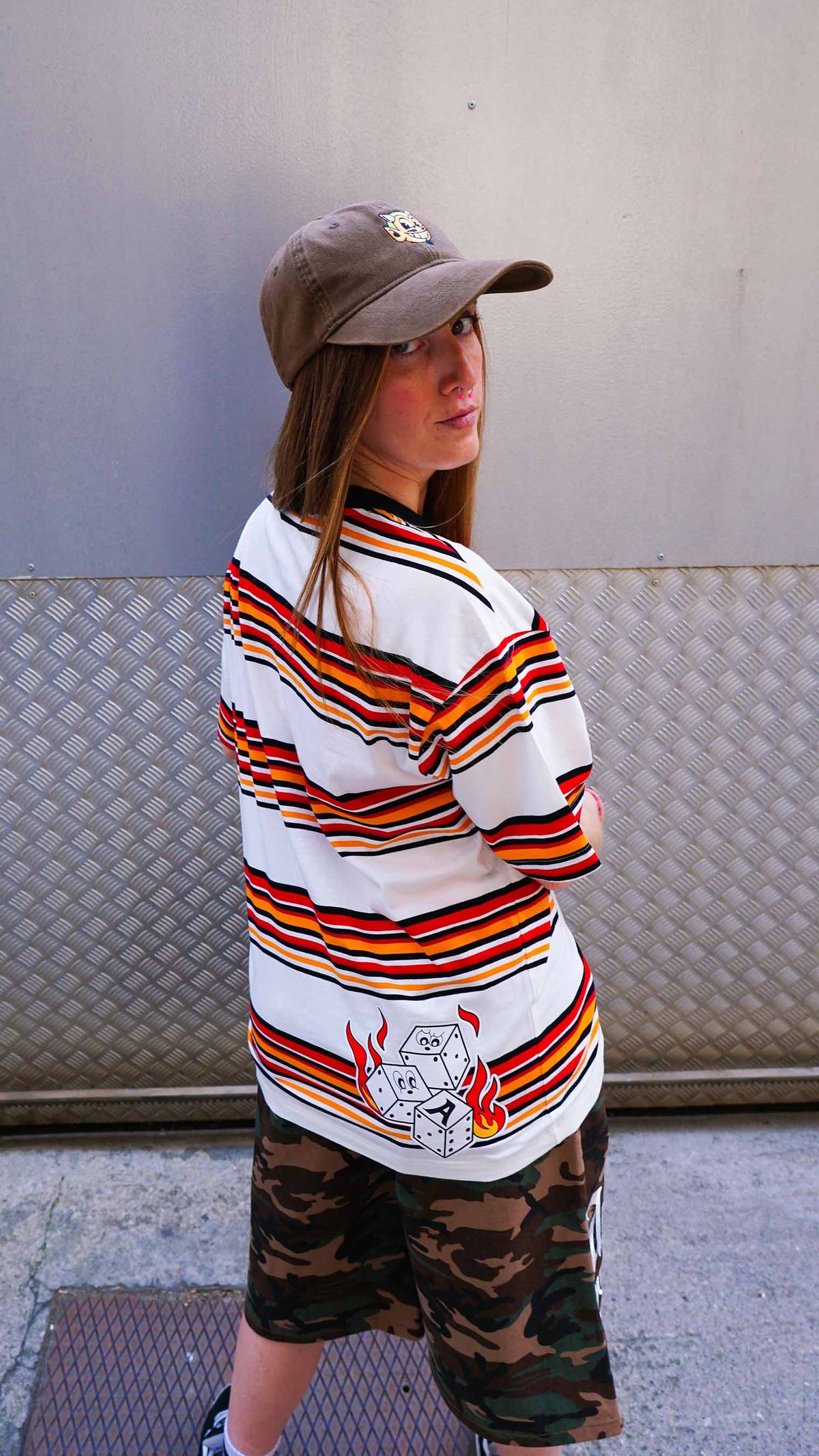 Camiseta Lucky Flames Striped